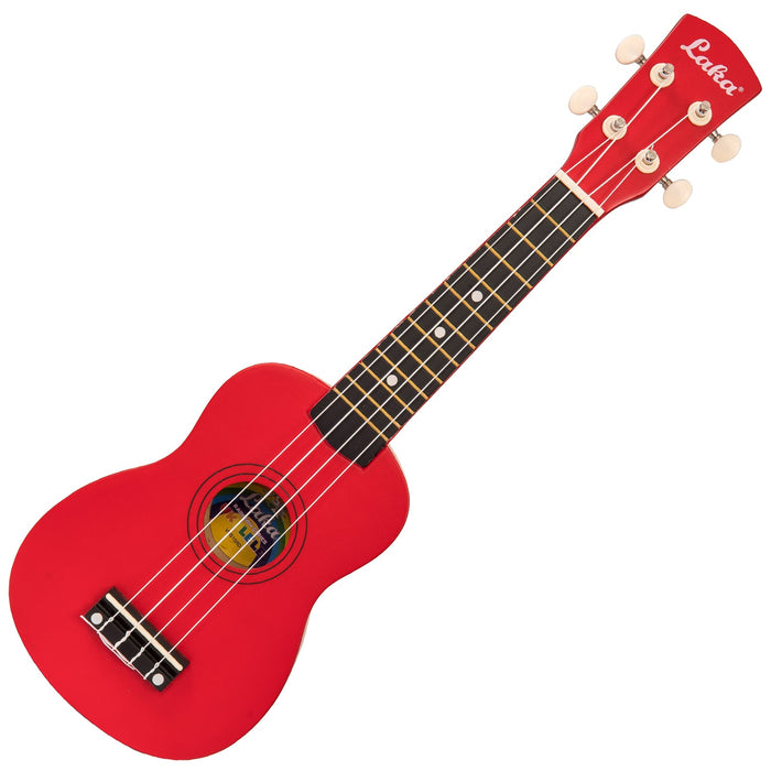 Laka Rainbow Series Soprano Ukulele & Carry Bag ~ Red - Guitar Warehouse
