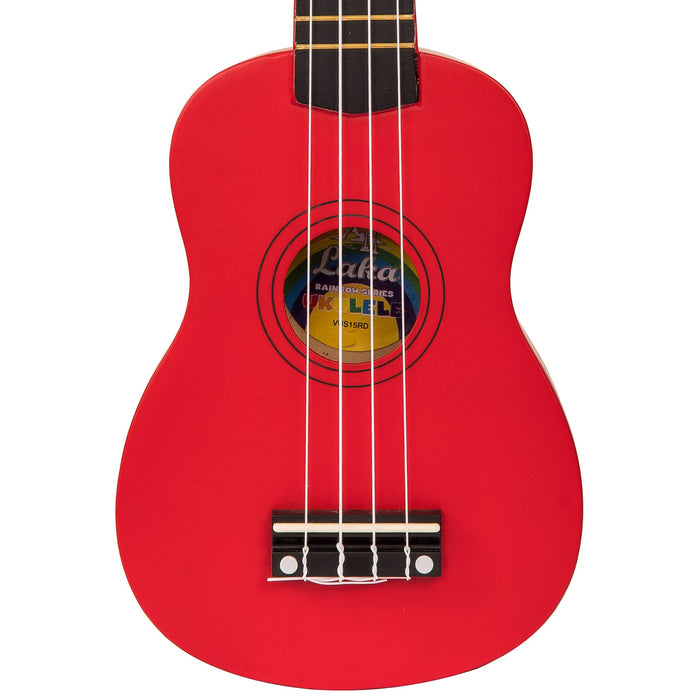 Laka Rainbow Series Soprano Ukulele & Carry Bag ~ Red - Guitar Warehouse