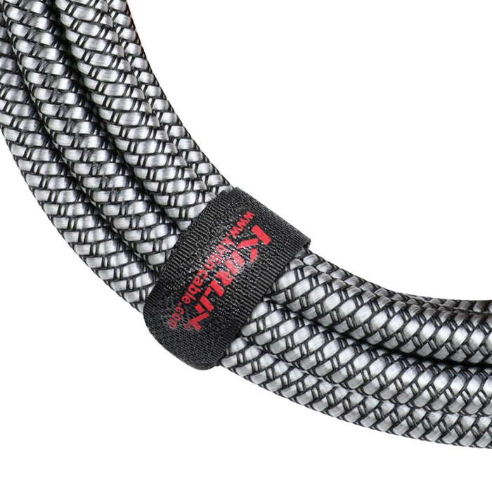 Kirlin 20ft Fabric Cable 1/4" Mono Plug Straight to Straight - White/Black