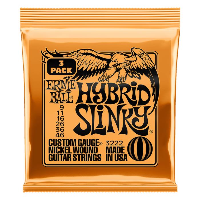 Ernie Ball Hybrid Slinky Electric Guitar Strings 9-46 (3 Pack)