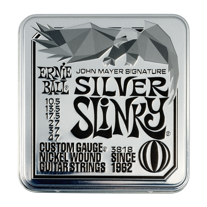 Ernie Ball John Mayer Silver Signature Slinky Electric Guitar Strings 10.5-47 (3 Pack Tin)