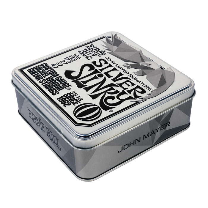 Ernie Ball John Mayer Silver Signature Slinky Electric Guitar Strings 10.5-47 (3 Pack Tin)