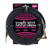 Ernie Ball Braided Instrument Cable - 25ft Black Straight to Angled - Guitar Warehouse