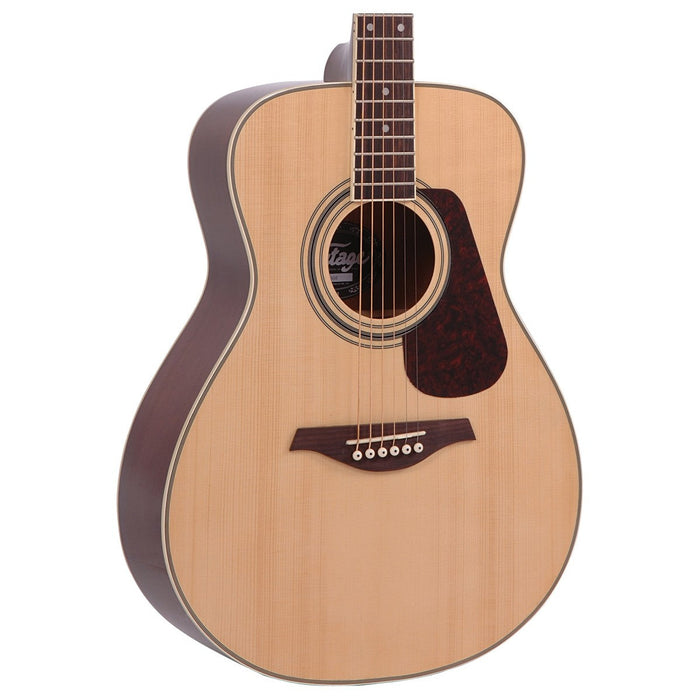 B-Stock Vintage Acoustic Guitar V300 - Solid Spruce Top - Natural - Guitar Warehouse