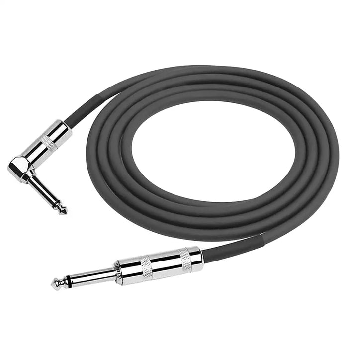 Kirlin 20ft Instrument Guitar Cable - Straight to Angled Jack - Black
