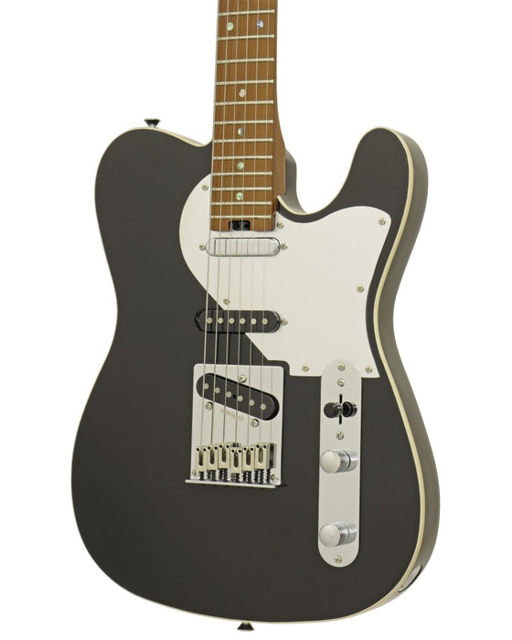Aria Pro II Hot Rod Collection 615-GTR Black Electric Guitar with Aluminium Pickguard