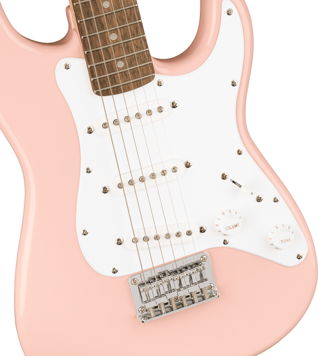 Fender Squier Mini Stratocaster®, Laurel Fingerboard, Shell Pink - Guitar Warehouse
