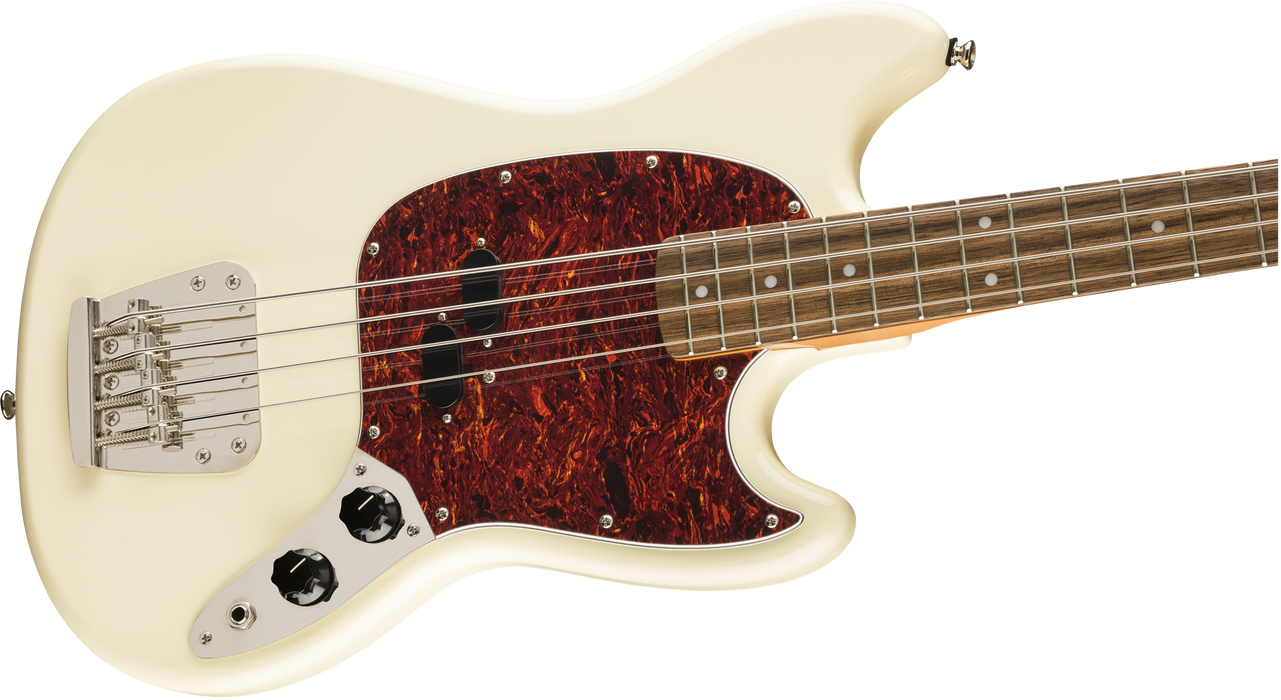 Fender Squier Player Classic Vibe '60s Mustang® Bass - Olympic White *Includes Deluxe Setup! - Guitar Warehouse