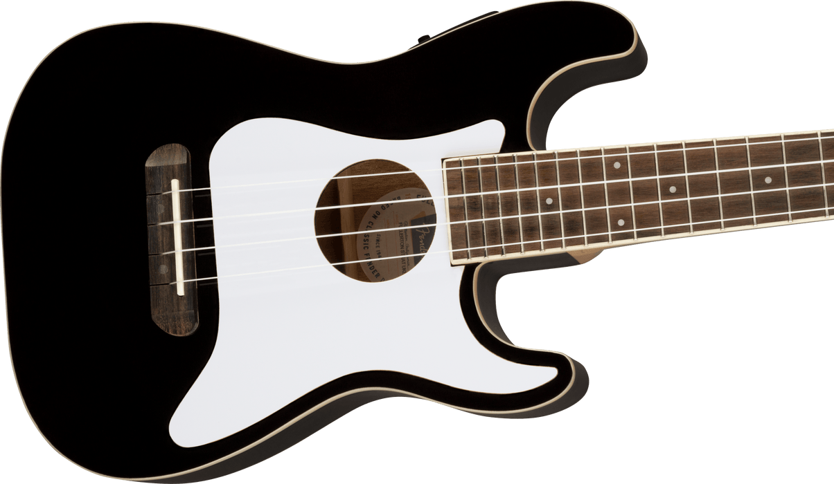 Fender Fullerton Strat® Concert Ukulele - Black - Guitar Warehouse
