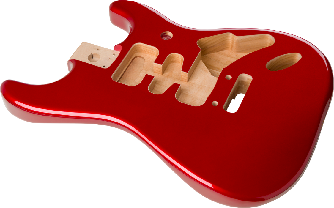 Fender Deluxe Series Stratocaster® HSH Alder Body 2 Point Bridge Mount, Candy Apple Red - Guitar Warehouse