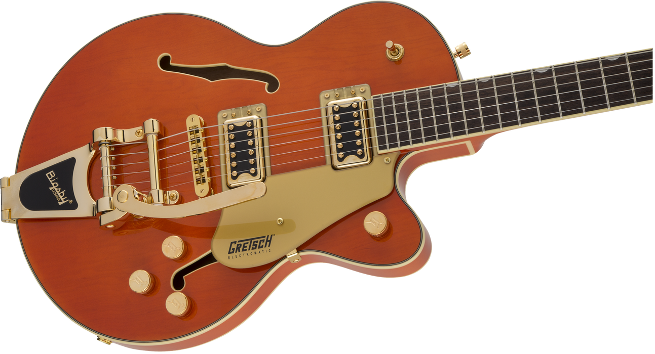 Gretsch G5655TG Electromatic® Center Block Jr. Single-Cut with Bigsby® and Gold Hardware, Laurel Fingerboard, Orange Stain - Guitar Warehouse