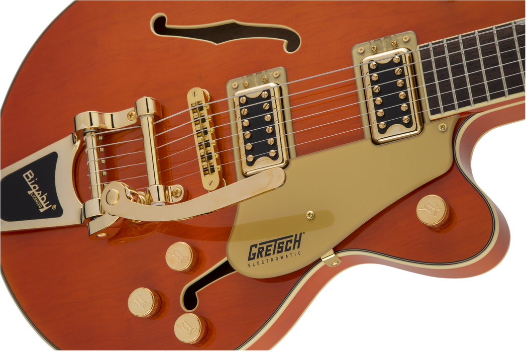 Gretsch G5655TG Electromatic® Center Block Jr. Single-Cut with Bigsby® and Gold Hardware, Laurel Fingerboard, Orange Stain - Guitar Warehouse