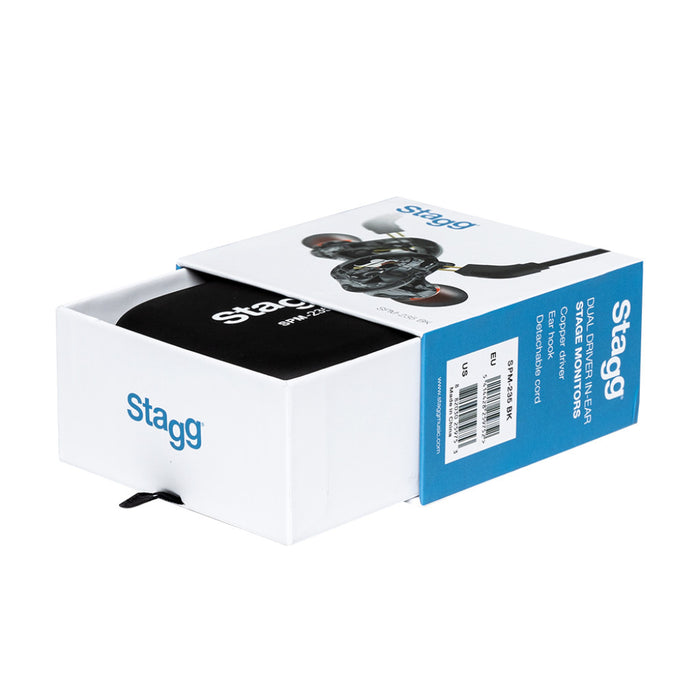 Stagg SPM-235 BK Dual Driver In-ear Stage Monitors (Pair) - Transparent - Guitar Warehouse
