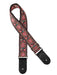 Vintage Jacquard Weave Premium Guitar Strap Cotton/Leather - Pink & Blue - Guitar Warehouse