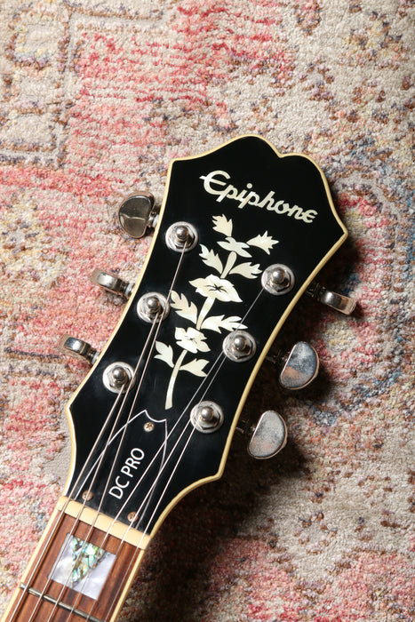 Epiphone DC PRO w/Flame Maple Top, Pro Buckers, Coil Splitting - Wild Ivy - Pre-Owned - Guitar Warehouse