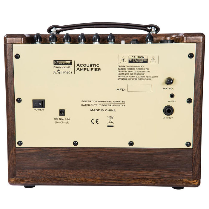 Kinsman 45w Acoustic Amp ~ Mains/Battery Power/Bluetooth® ~ Wood - Guitar Warehouse