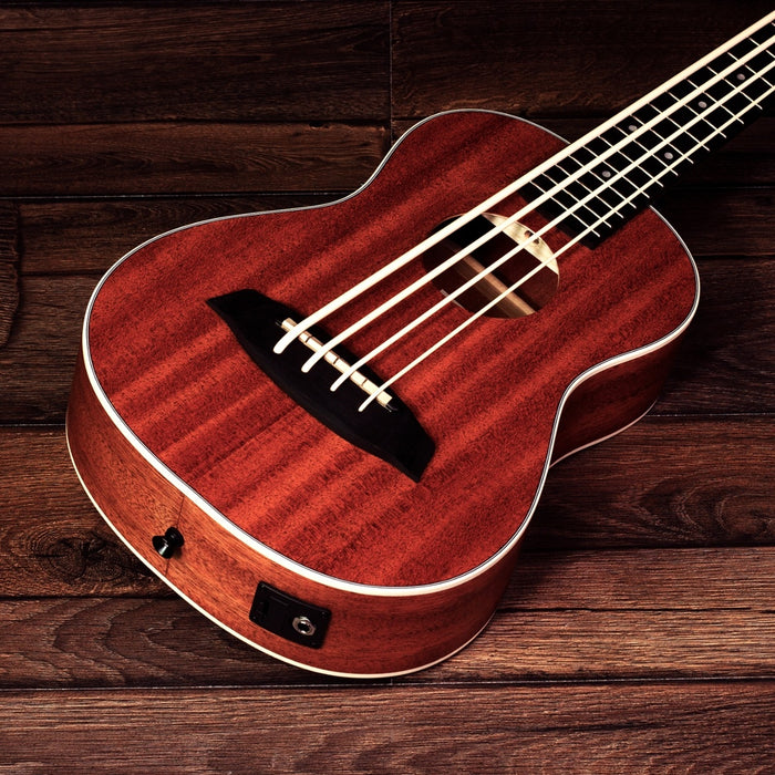 Barnes & Mullins Bass Ukulele - Electro Acoustic Mahogany - Guitar Warehouse