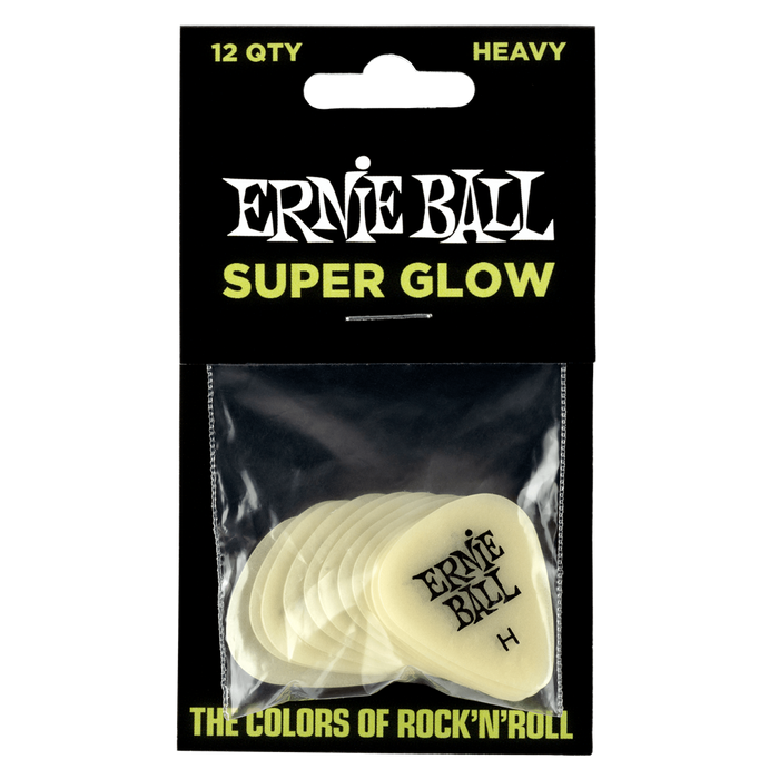 Ernie Ball Heavy Super Glow Pick X 12 - Guitar Warehouse