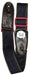 Woven Blue Denim Guitar Strap Red Buckle - Guitar Warehouse